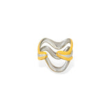 Two tone triple wave ring detail