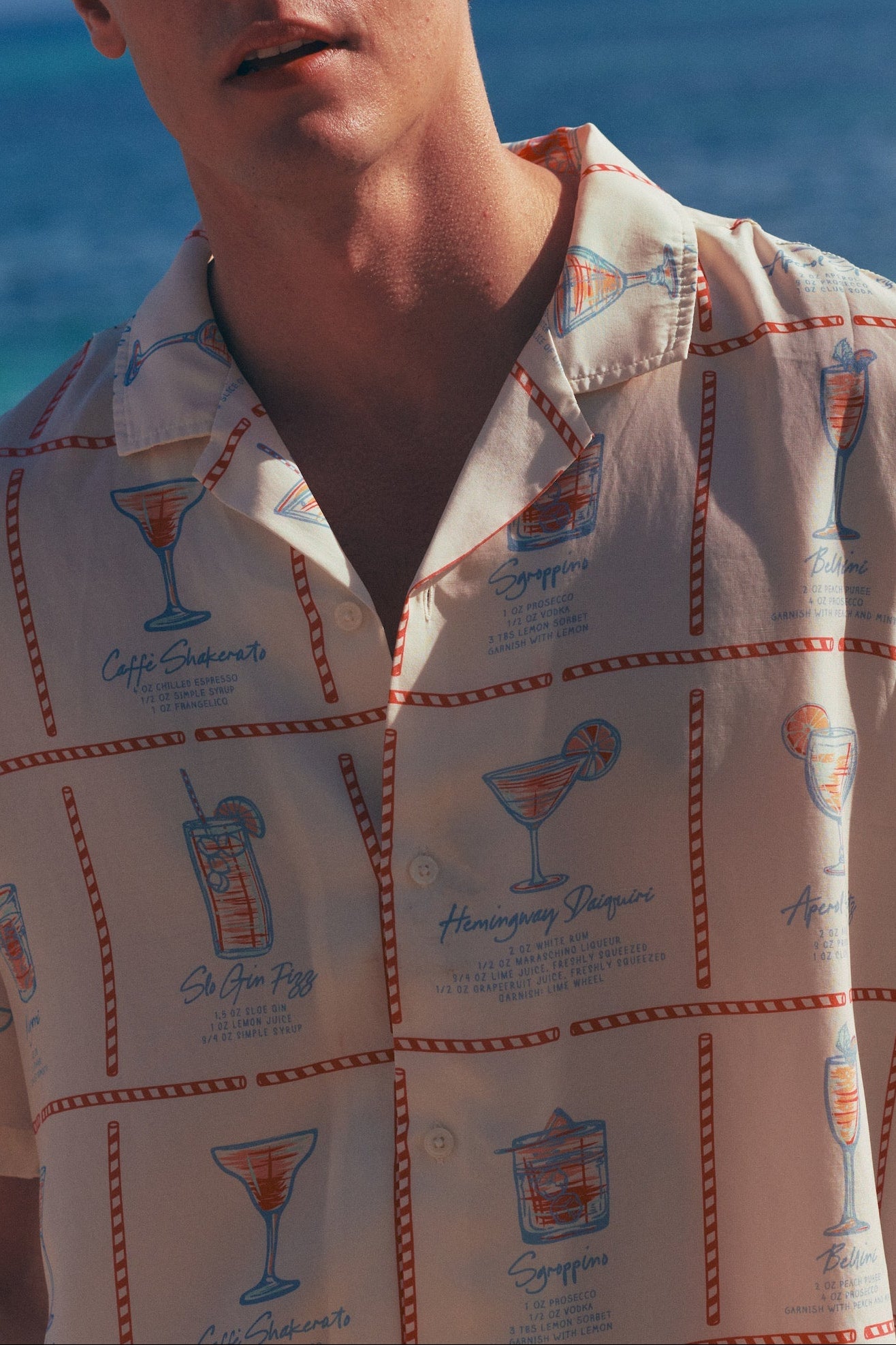 Marine Layer Luzio Resort Shirt in Multi Happy Hour Print