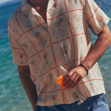 Marine Layer Luzio Resort Shirt in Multi Happy Hour Print
