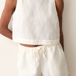 Marine Layer Quinn Linen Tank in Antique White