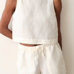 Marine Layer Linen Drawstring Short in Antique White