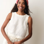 Marine Layer Quinn Linen Tank in Antique White