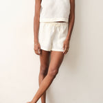Marine Layer Linen Drawstring Short in Antique White