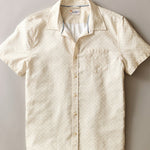 Marine Layer Better-Than-Linen Shirt in Cream Diamond Print