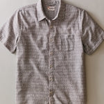 Marine Layer Classic Stretch Selvage Shirt in Green Matchstick Print