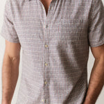 Marine Layer Classic Stretch Selvage Shirt in Green Matchstick Print