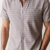 Marine Layer Classic Stretch Selvage Shirt in Green Matchstick Print