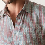 Marine Layer Classic Stretch Selvage Shirt in Green Matchstick Print