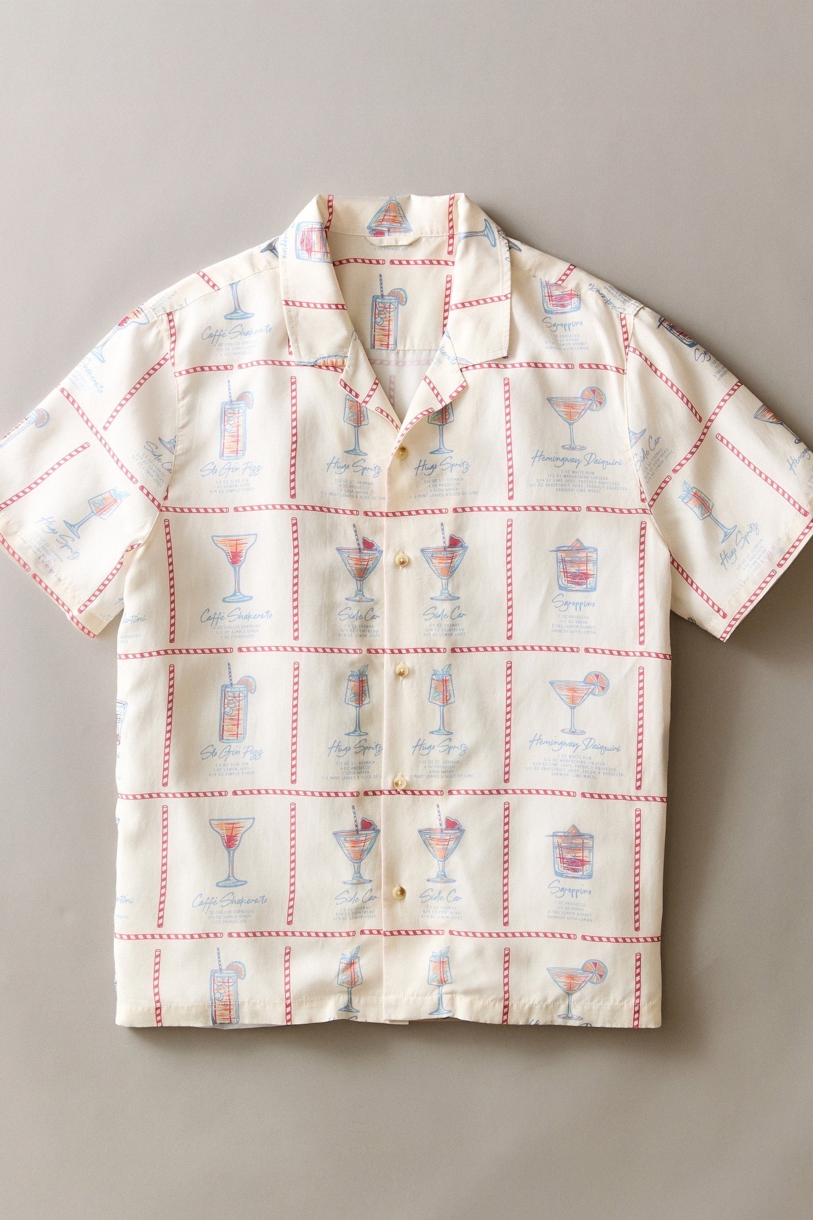 Marine Layer Luzio Resort Shirt in Multi Happy Hour Print