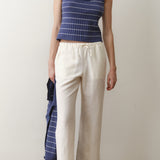 Marine Layer Linen Drawstring Pant in Antique White