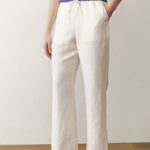 Marine Layer Linen Drawstring Pant in Antique White