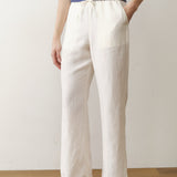 Marine Layer Linen Drawstring Pant in Antique White