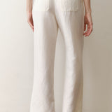 Marine Layer Linen Drawstring Pant in Antique White