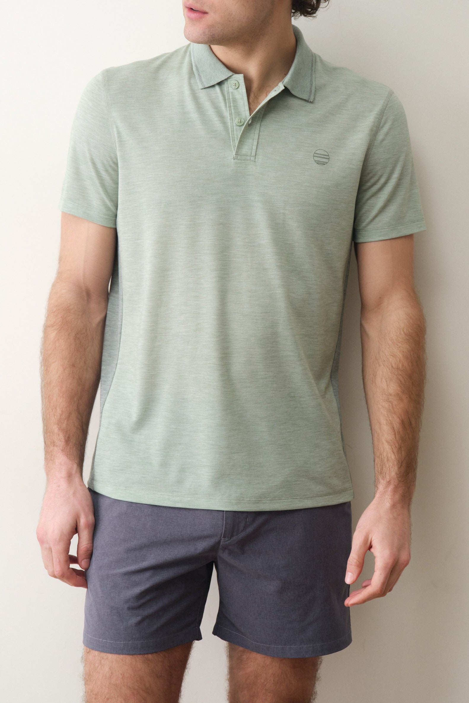 Marine Layer Air Polo in Iceberg Green