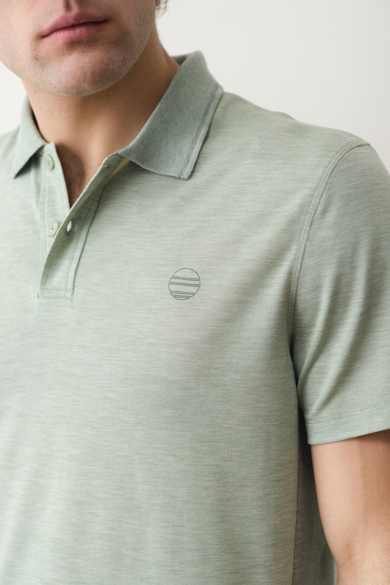 Marine Layer Air Polo in Iceberg Green