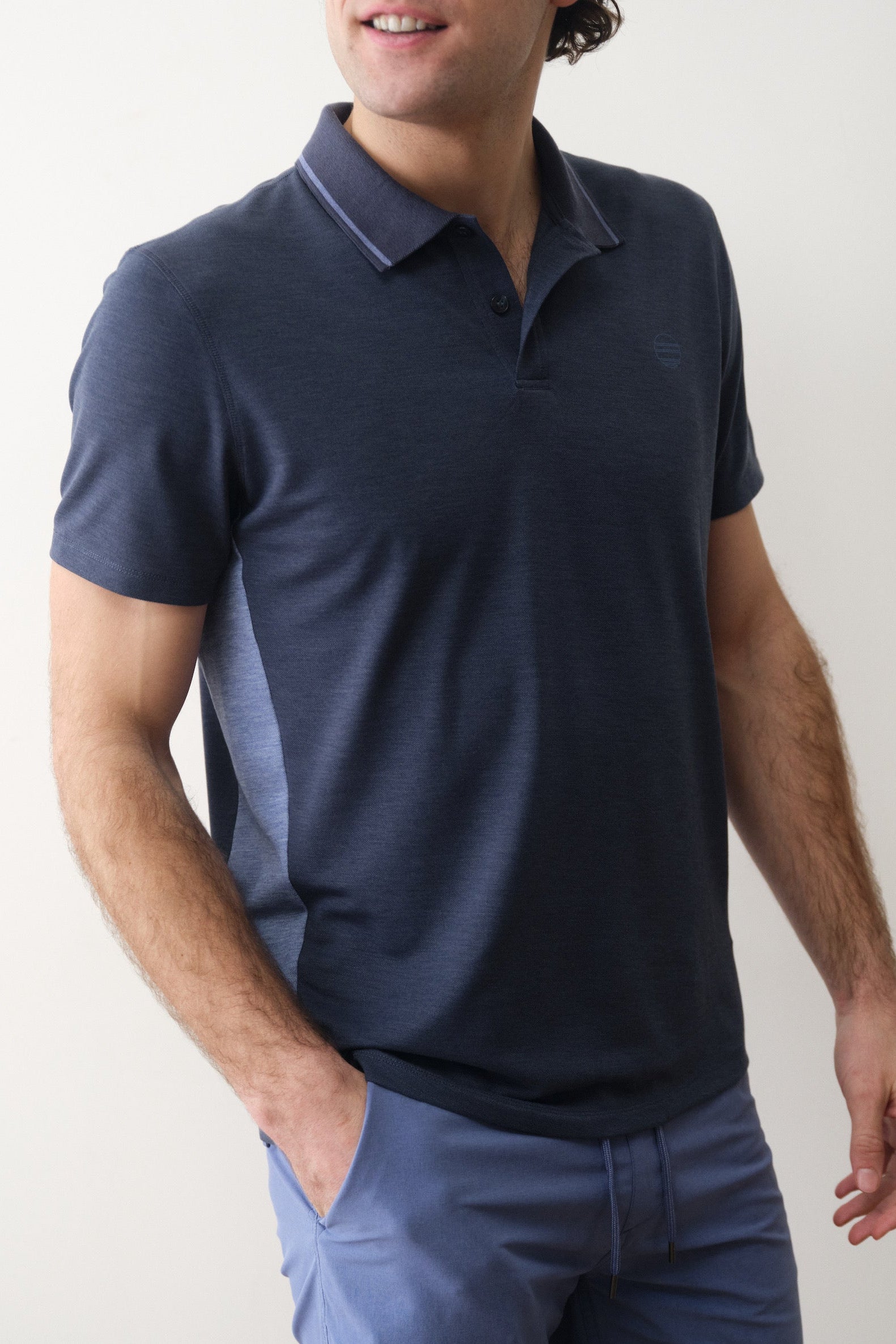 Marine Layer Air Polo in Mood Indigo