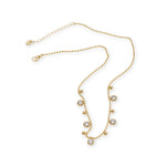 Cubic zirconia ball chain necklace detail