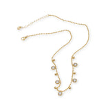 Cubic zirconia ball chain necklace detail