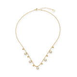 Cubic zirconia ball chain necklace clasp detail