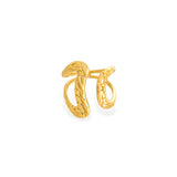 Intertwined loop textured ring in gold