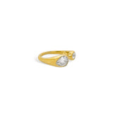 Sculptural wrap cubic zirconia ring gold side view