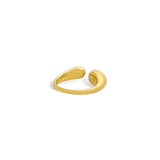 Sculptural wrap cubic zirconia ring gold detail