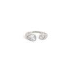Sculptural wrap cubic zirconia ring in silver