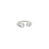 Sculptural wrap cubic zirconia ring in silver