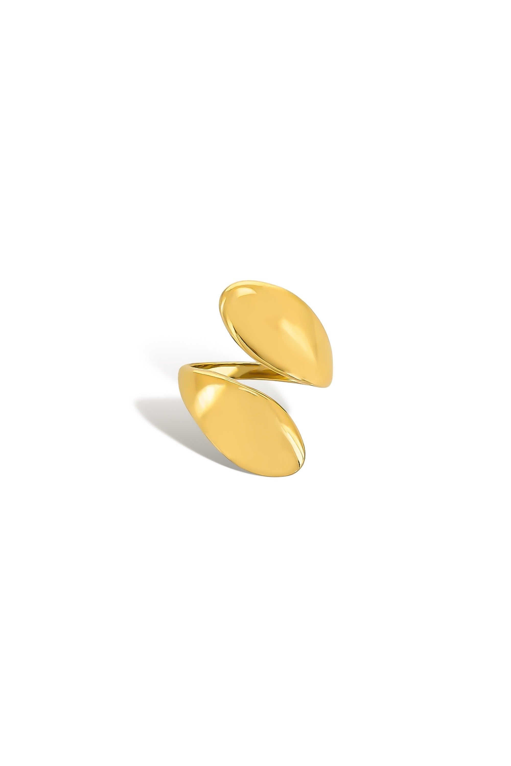 Abstract open silhouette ring in gold