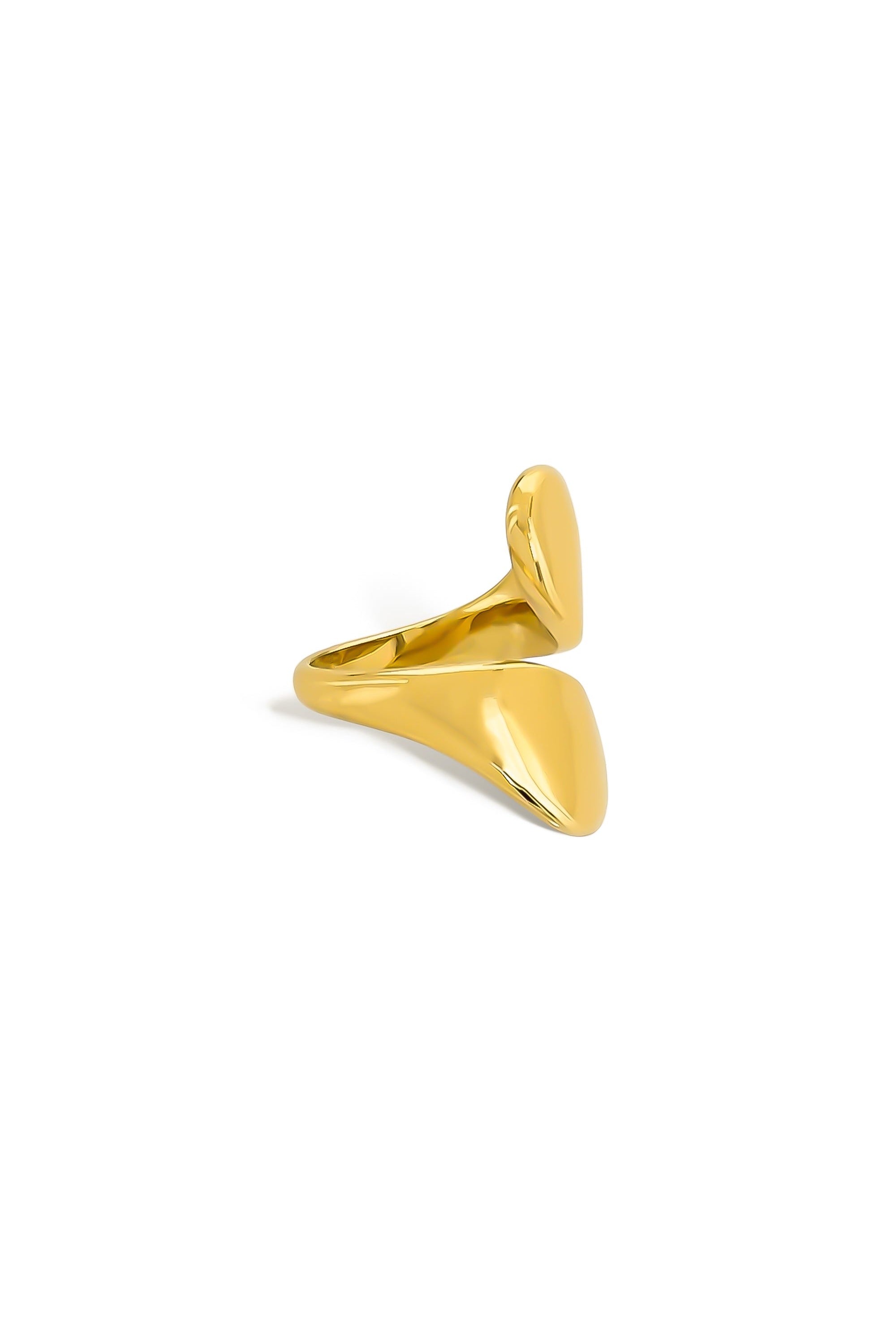 Abstract open silhouette ring side view