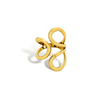 Abstract loop open ring in gold