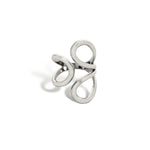 Abstract loop open ring in silver