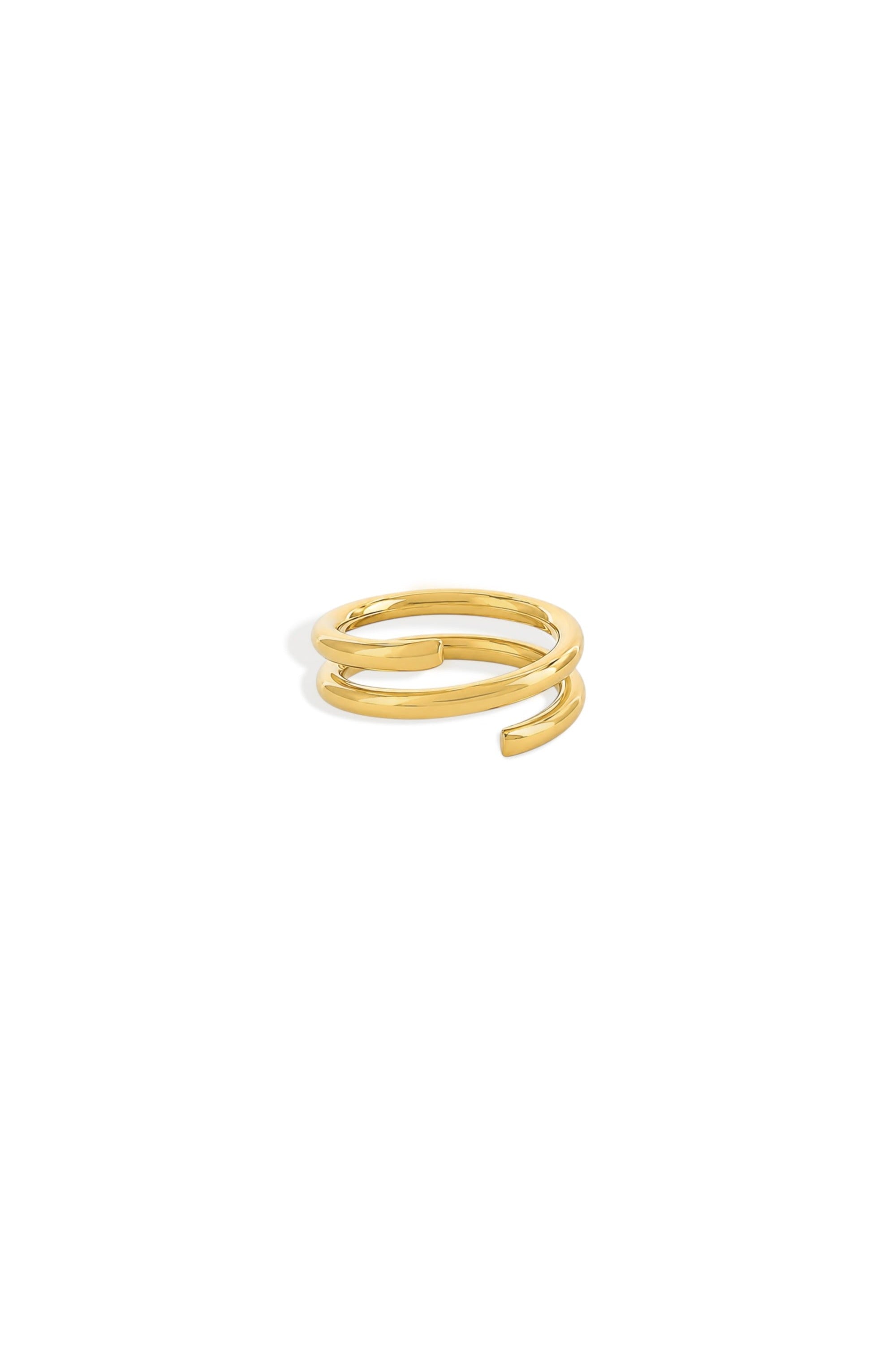 Gold double wrap coil ring