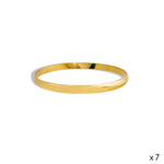 Seven piece polished gold bangle set