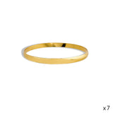 Seven piece polished gold bangle set