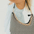Sienna Slouchy Woven Shoulder Bag in Checkered Black