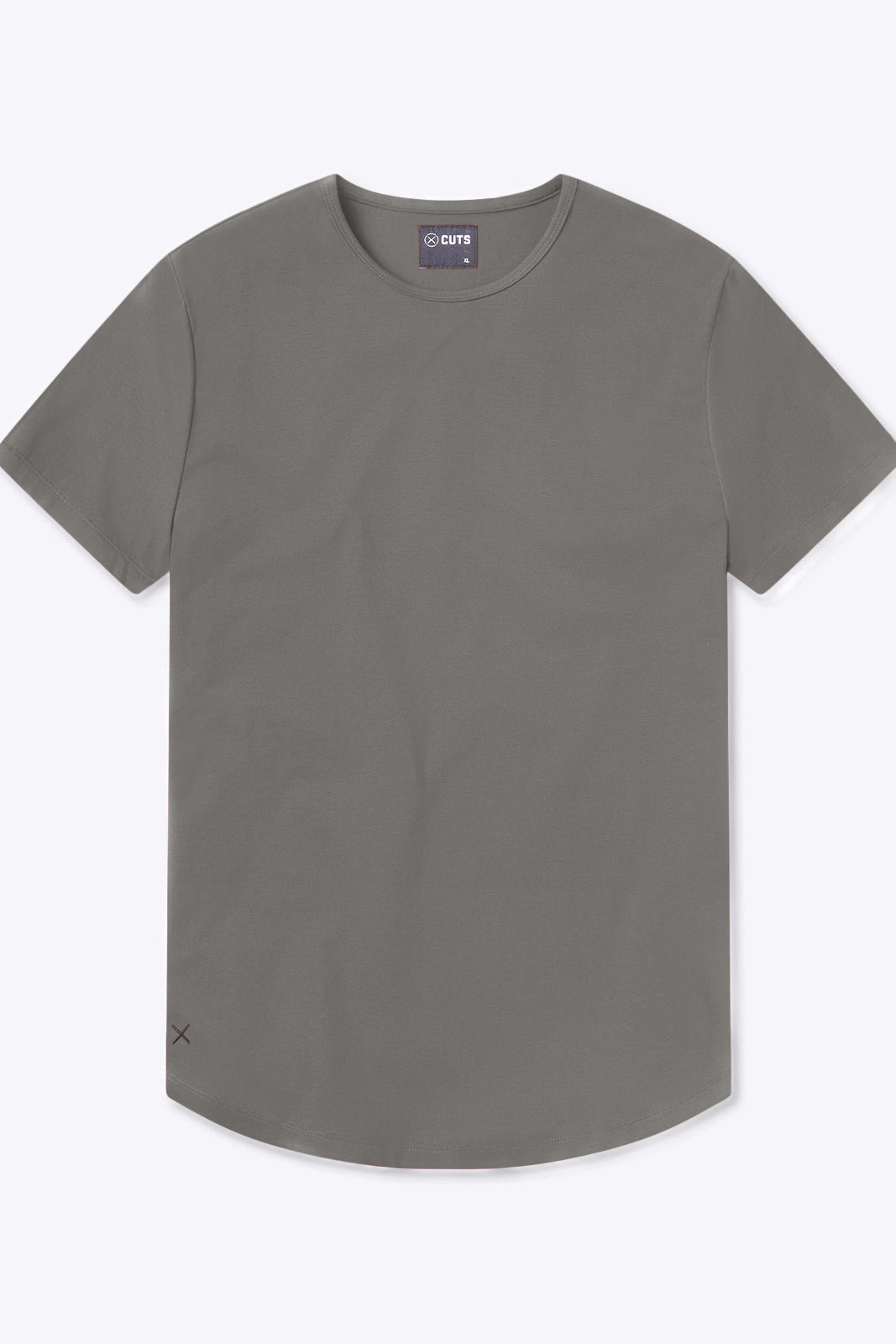 AO Curve Hem Tee in Charcoal, front
