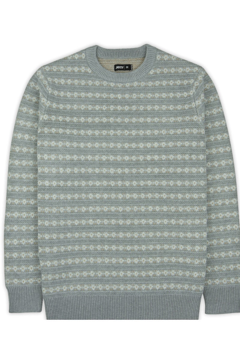 Jetty Strata Fairisle Stripe Sweater in Grey