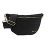 Suede Westlyn Woven Bum Bag in Suede Black