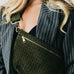 Suede Westlyn Woven Bum Bag in Suede Olive