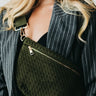 Suede Westlyn Woven Bum Bag in Suede Olive