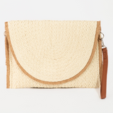 Rory Braided Straw Clutch Bag