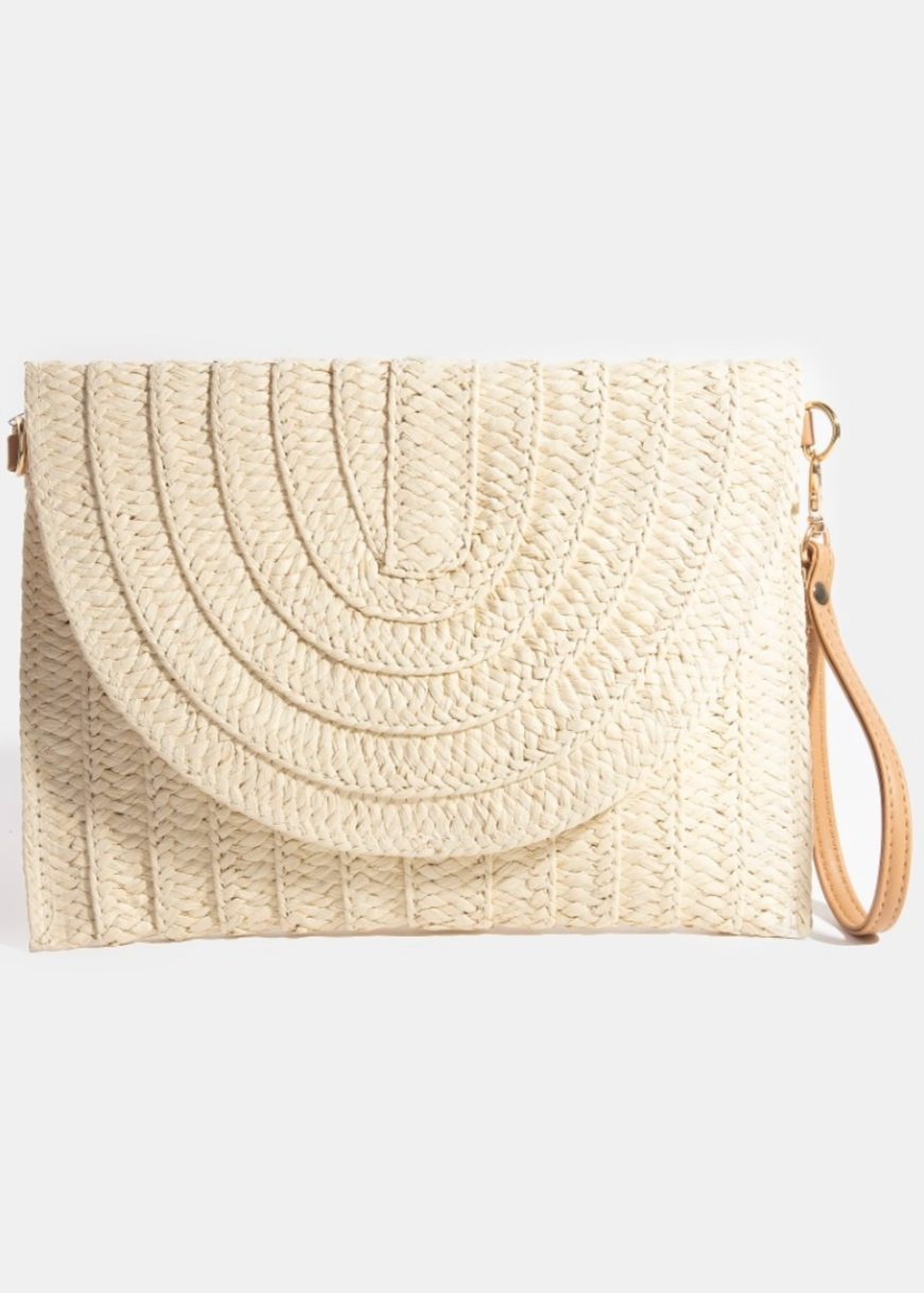 FAME ACCESSORIES - Bags - Purses & Handbags - Willa Layered Paper Braided Envelope Clutch Bag - MTT Collective