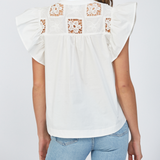 Nancy Flutter Sleeve Blouse with Lace