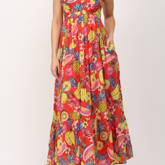 Fate By LFD - Womens - Dresses - Floral & Fruit Voile Maxi Dress - MTT Collective