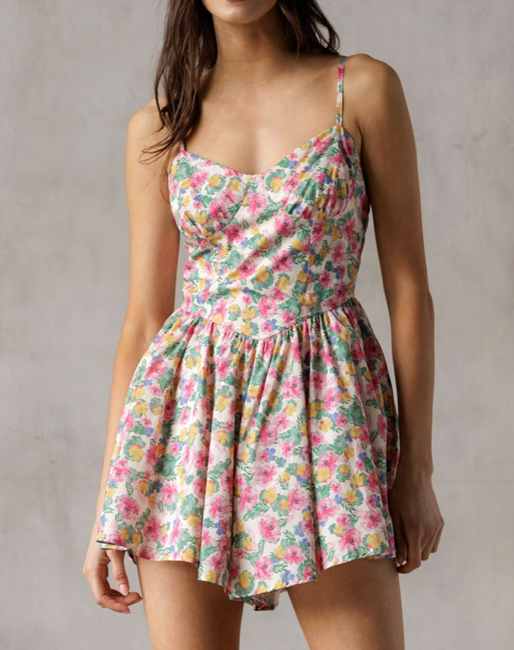Storia - Womens - Rompers - Luciana Multicolored Floral Romper - MTT Collective