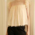 Storia - Womens - Tops - Blouses - Robin Dotted Flutter Sleeve Blouse - MTT Collective