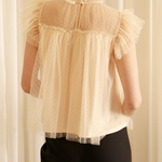 Storia - Womens - Tops - Blouses - Robin Dotted Flutter Sleeve Blouse - MTT Collective