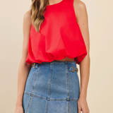 Sleeveless Open Back Crop Top Blouse