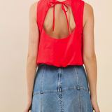 Sleeveless Open Back Crop Top Blouse